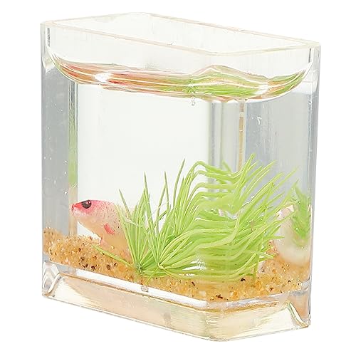 Garneck Miniatur-Handwerk Panzer Fischtankdekor Szene Gefälschter Fisch Aquarium Aquarium Dekoration Klein Miniaturen Ornamente Mini-Aquarium Küchentisch Mittelstücke Miniatur-zubehör von Garneck