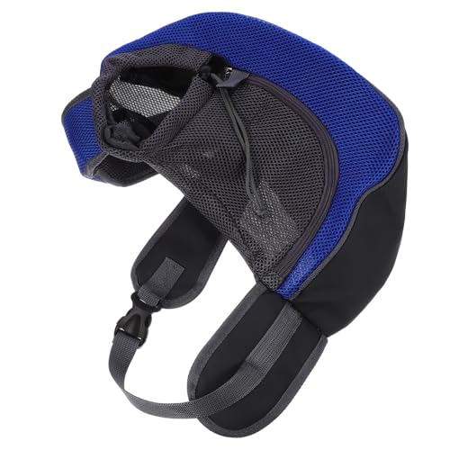 Garneck Pet Tragetasche für Haustiere Dunkelblaue Umhängetasche aus Polyester mit Gitterdekoration S für Katzen mit Praktischem für Smartphone von Garneck