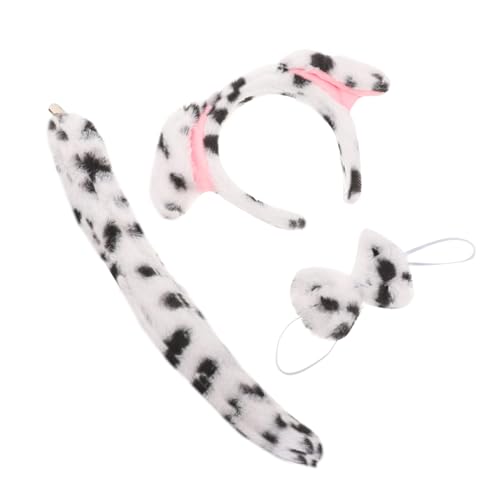 Garneck Plüsch Hund Ohren Stirnband Set mit Schleife und Flauschiges Tierkostüm Zubehör für Cosplay und Karnevalspartys Leichtes Weiches Hundekostüm Accessoire von Garneck