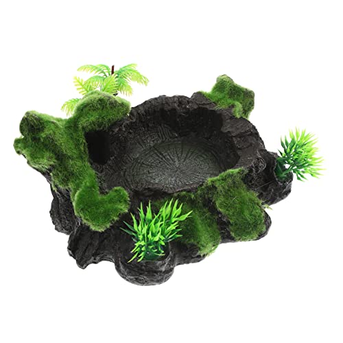 Garneck Premium Reptilienfutternapf aus Harz Wasserschale für Schildkröten und Eidechsen und rutschfeste Konstruktion für Terrarien und Aquarien von Garneck