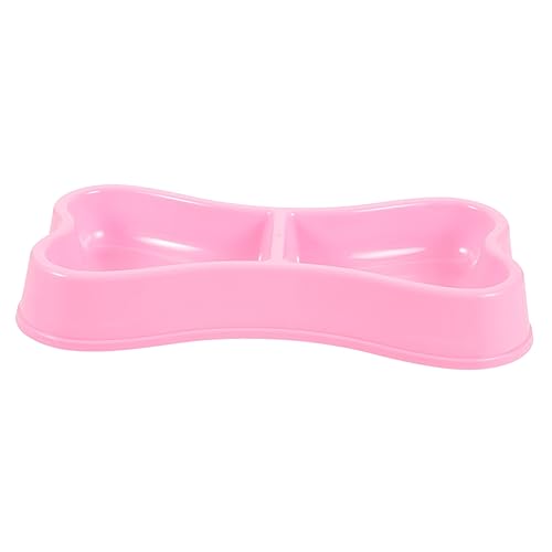 Garneck Rosa Kunststoff Doppel Hundenäpfe für kleine Hunde - Langlebiger Welpen-Futterspender mit Wassernapf - für Mahlzeiten und Hydratation Ideale Kleintierschale Haustierbesitzer von Garneck