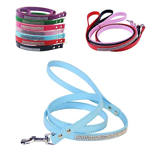 Garneck Strassleine pet Supplies joggingleine hundegürtel Lederleine Jogginganzug Trainingsleinen für Hunde besetzt Strasssteine Blau Trainingsleine für Hunde Hundespaziergang führt Blue von Garneck