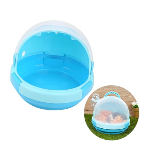 Garneck Transportbox Für Hamster - Tragbare Und Runde Kunststoffbox in Himmelblau - Ideal Für Kleine Haustiere Sicher Und Bequem Für Unterwegs von Garneck