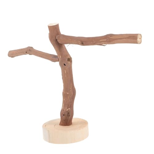 Garneck Papagei Vogelständer Aus Natürlichem Traubenzweig Spielzeug Für Vögel 20cm Hoch Mit 2 Querästen Für Sittiche Und Papageien Sicher Und Langlebig von Garneck