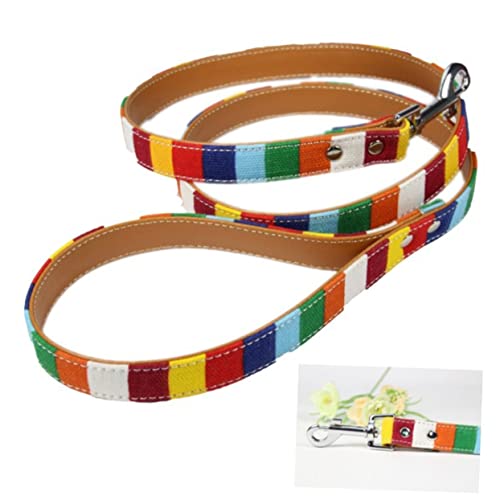 Garneck Hundeleine Aus Leder mit Gestreiftem Griff für Das Spazierengehen und Trainieren Von Haustieren Garneck Hundeleine Aus Leder mit Gestreiftem Griff für Das Spazierengehen und Trainieren Von Haustieren von Garneck