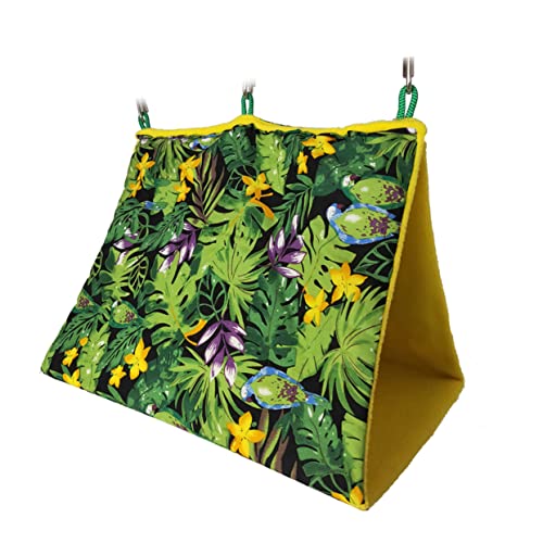 Garneck XL Vogel Nest für Papageien Bedruckte Hängematte mit Sonnenschutz für Kleine Vögel Wie Kanarienvögel und Wellensittiche Strapazierfähiges Bequemes Material Dekoratives Design von Garneck