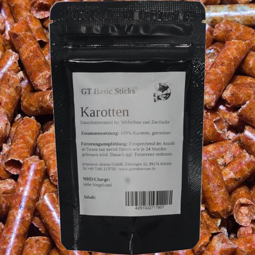 Futtersticks Futterpellets für Garnelen und Krebse - Karotte, 150g von Garnelen Tom