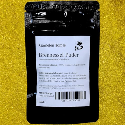 GT Brennnessel Puder aus Brennnesselblättern - Garnelenfutter, 160 g von Garnelen Tom