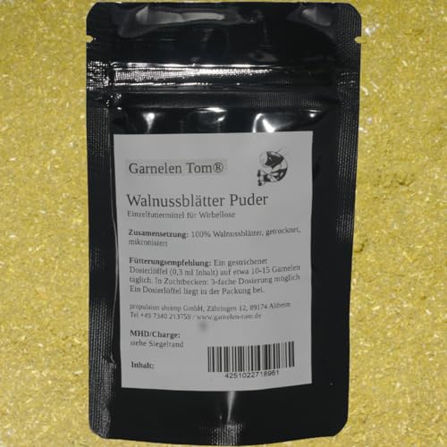 GT Walnussblätter Puder - Garnelen und Schneckenfutter, 30 g von Garnelen Tom