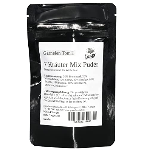 Garnelenfutter Puder/Staubfutter für Baby-Garnelen - 7 Kräuter Mix von Garnelen Tom