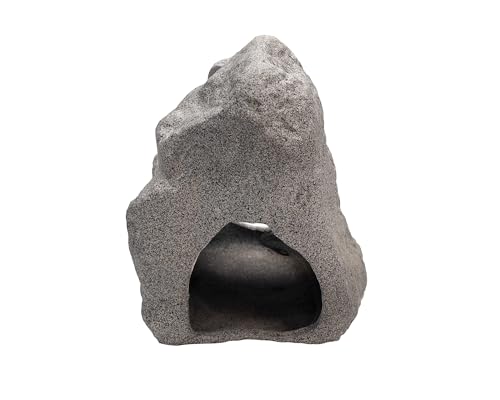GRNLO Cray Mountain Grey | Natürliche Deko in Felsoptik | Handgefertigte Keramik Höhle als Aquarien Dekoration für Fächergarnelen, Flusskrebse & Fische | M: 16 x 6 x 14 cm Größe L: 17 x 11 x 17 cm von Garnelio