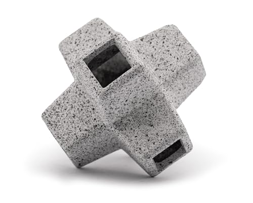 GRNLO CubeShelter Aquarium Deko | Keramik Versteck Höhle für Garnelen, Krebse, Krabben & Welse | Ideal mit Moos bepflanzbar | Biofilmfördernd & wasserneutral | 8 x 8 x 8 cm Naturgrau von Garnelio