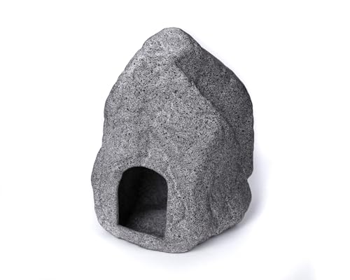 GRNLO Shrimp Mountain Grey | Aquarium Deko Keramik Höhle in Naturstein-Optik | Versteck für Garnelen, Krebse & Krabben | Versteckplatz mit geschlossenem Boden | XS - 8,5 x 7 x 10,5 cm von Garnelio