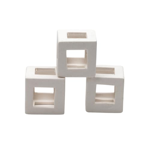 GRNLO Shrimp Playcube | Aquarium Deko Versteck Würfel aus Keramik | Rückzugsort & Kletterplatz für Garnelen & Krebse | Ideal zum Bepflanzen | Nano Deko & Rückzugsort 2 x 2 cm - weiß von Garnelio