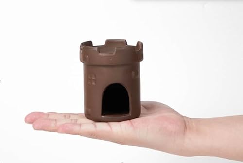 GRNLO Shrimpking Tower | Aquarium Deko Höhle aus Keramik | Rückzugsort für Garnelen, Krebse & Welse | Natürlich bepflanzbar | Ideal für Nanoaquarien | 8 x 8 x 9 cm von Garnelio