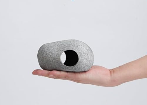 GRNLO Stein Höhle M | Aquarium Deko aus Keramik für Garnelen, Welse, Krebse & Krabben | Rückzugsort & Brutplatz ideal zum Bepflanzen | 16 x 10 x 8 cm von Garnelio