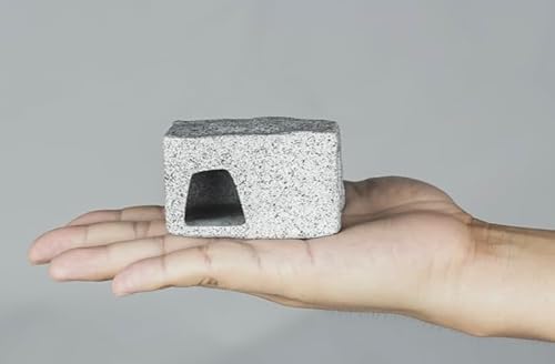 GRNLO Stone Cave S | Aquarium Deko Höhle aus Keramik für Garnelen, Krebse & Welse | Natürliches Versteck mit 2 Öffnungen | Fördert Biofilme & Wasserqualität | 8,5 x 5,4 x 4,5 cm von Garnelio