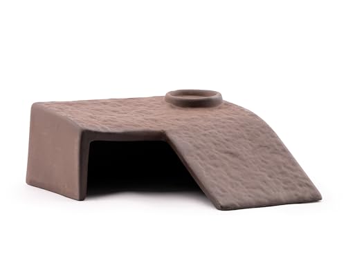 Garnelio GRNLO Aqua Terraplattform | Aquarium Deko Höhle | Natürliche Keramik Plattform für Aquarien & Terrarium | Sonnenplatz & Rückzugsort für Krabben, Schildkröten & Amphibien | 17 x 16,5 x 7 cm von Garnelio