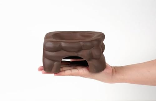 Garnelio GRNLO Keramik Mega-Höhle S | Aquarium & Terrarium Deko für Krebse, Krabben & Reptilien | Versteck Höhle mit Wasserstelle aus Naturkeramik | 16,5 × 12 × 8,5 cm von Garnelio