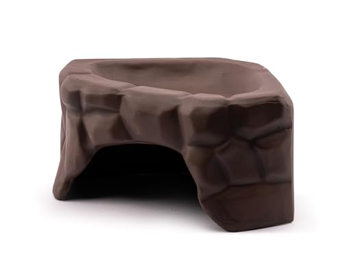 Garnelio GRNLO Keramik Mega-Höhle XL | Große Versteck Höhle für Flusskrebse, Welse, Krabben & Reptilien | Terrarium & Aquarium Deko aus Naturkeramik | 26,5 x 19,5 x 12 cm von Garnelio