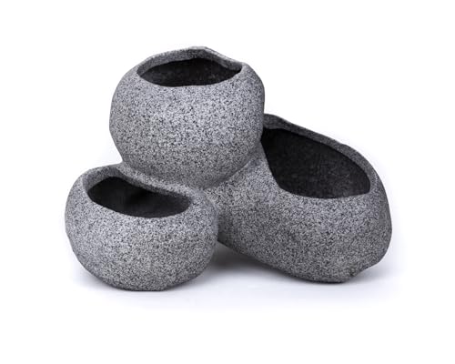 Garnelio GRNLO ScapePot Unterwassertopf | Aquarium Deko Pflanztopf aus Keramik | Ideal zur Bepflanzung & Begrenzung von Ausläufern | Für Aquarienpflanzen | L: 13,5 x 10 x 7,5 cm von Garnelio