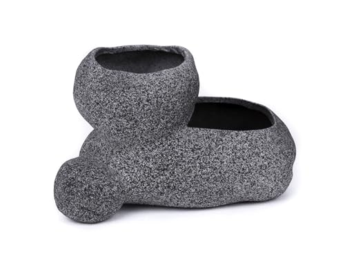 Garnelio GRNLO ScapePot Unterwassertopf | Aquarium Deko Pflanztopf aus Keramik | Ideal zur Bepflanzung & Begrenzung von Ausläufern | Für Aquarienpflanzen | M: 12 x 7,5 x 6,5 cm von Garnelio