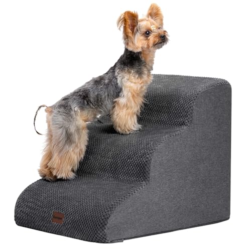 Garnpet Hundetreppe für Couch Sofa und Stuhl, 3-stufige Hundetreppe für kleine Hunde und Katzen, rutschfeste Indoor-Haustiertreppe, Dunkelgrau Garnpet Hundetreppe für Couch Sofa und Stuhl, 3-stufige Hundetreppe für kleine Hunde und Katzen, rutschfeste Indoor-Haustiertreppe, Dunkelgrau von Garnpet