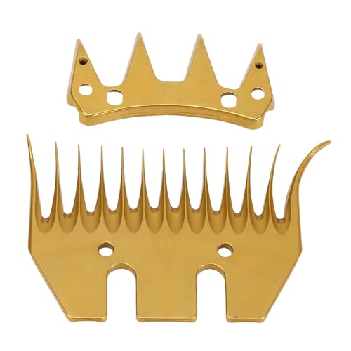 Elektrische Schafscherklinge, Hochkohlenstoffgold Gold 13 Kurve Zahntierkamm Clipper Ersatz für Professionelle Schafschure Elektrische Schafscherklinge, Hochkohlenstoffgold Gold 13 Kurve Zahntierkamm Clipper Ersatz für Professionelle Schafschure von Garosa