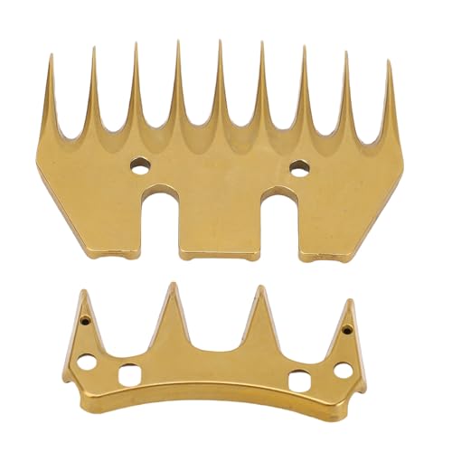 Elektrische Schafscherklingen, Gold, Gerade, 9 Zähne, 10 Mm Abstand, Ersatzklingen für Schafschermaschinen Zum Scheren Dicker Wolle, Kohlenstoffstahl, mit Fortschrittlicher von Garosa