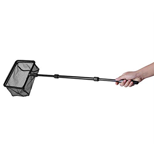 Fischernetz Folding Kescher Versenkbare Aluminium Aquarium Net Schwimmobjekte Saubere Werkzeuge Angelzubehör(L) von Garosa