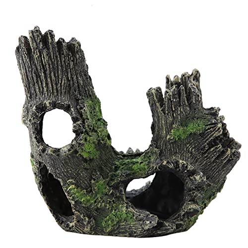 Garosa Aquarium Treibholz Kunstharz Baum Stamm Zucht Spiel Haus Baum Wurzeln Hohl Baum Loch für Aquarium Ornamente (ST-004B) von Garosa