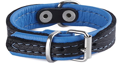 Garronda Hundehalsband aus weichem Elchleder 1566+ (Blau, 20 cm) von Garronda