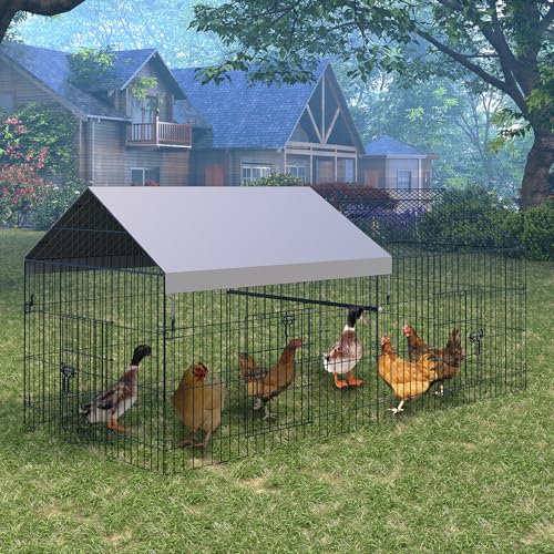 Hühnerstall 100x100x218Cm Metall Freilaufgehege Freigehege, Hühnerkäfig Kleintierstall Voliere Mit Dachplane, Heimtiergehege Für Hühner Geflügel Kleintiere Hühnerstall 100x100x218Cm Metall Freilaufgehege Freigehege, Hühnerkäfig Kleintierstall Voliere Mit Dachplane, Heimtiergehege Für Hühner Geflügel Kleintiere von Garvee