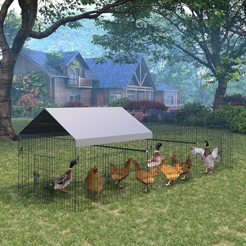 Hühnerstall 100x100x328Cm Metall Freilaufgehege Freigehege, Hühnerkäfig Kleintierstall Voliere Mit Dachplane, Heimtiergehege Für Hühner Geflügel Kleintiere Hühnerstall 100x100x328Cm Metall Freilaufgehege Freigehege, Hühnerkäfig Kleintierstall Voliere Mit Dachplane, Heimtiergehege Für Hühner Geflügel Kleintiere von Garvee