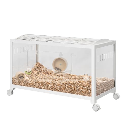 GarveeHome Hamsterkäfig Metall Mäuse und Ratten Lebensraum mit Acryl-Seiten Universalräder Kaufest Doppeltür Kleintier-Lebensraum Stapelbares Design Hamsterhaus für Meerschweinchen Rennmäuse Weiß GarveeHome Hamsterkäfig Metall Mäuse und Ratten Lebensraum mit Acryl-Seiten Universalräder Kaufest Doppeltür Kleintier-Lebensraum Stapelbares Design Hamsterhaus für Meerschweinchen Rennmäuse Weiß von GarveeHome