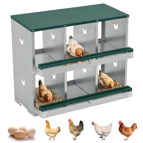 GarveeLife Hühner Nistkästen zum Eierlegen 6 Fächer Nistkästen zum Sammeln & Schützen von Eiern Hühner Legeboxen für Hühner GarveeLife Hühner Nistkästen zum Eierlegen 6 Fächer Nistkästen zum Sammeln & Schützen von Eiern Hühner Legeboxen für Hühner von GarveeLife
