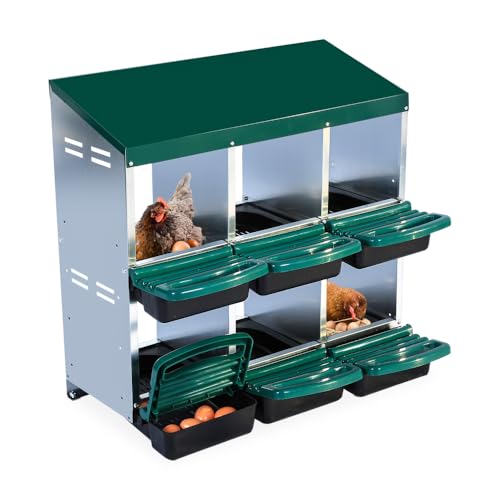 GarveeLife Nistkästen für Hühner, 6 Löcher Hühner Nistkästen, Hühner Legebox mit Deckelabdeckung, für Outdoor Hühnerstall Bauernhof Hof, Grün GarveeLife Nistkästen für Hühner, 6 Löcher Hühner Nistkästen, Hühner Legebox mit Deckelabdeckung, für Outdoor Hühnerstall Bauernhof Hof, Grün von GarveeLife