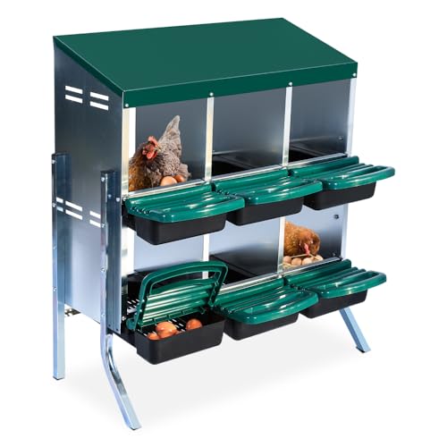 GarveeLife Nistkästen für Hühner, 6 Löcher Hühner Nistkästen mit Beinen, Hühner Legebox mit Deckelabdeckung, für Outdoor Hühnerstall Bauernhof Hof, Grün GarveeLife Nistkästen für Hühner, 6 Löcher Hühner Nistkästen mit Beinen, Hühner Legebox mit Deckelabdeckung, für Outdoor Hühnerstall Bauernhof Hof, Grün von GarveeLife