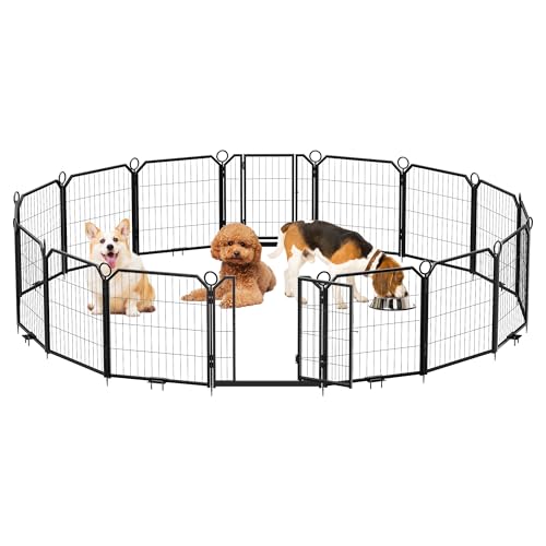 Hunde-Laufstall, tragbar, extra groß, 16 Paneele, 61 cm, höhenverstellbar, mit Tor, perfekt für Welpen und kleine Hunde, einfach zu verstauen, anpassbares Layout für Innenbereich, Hof, Wohnmobil, Hunde-Laufstall, tragbar, extra groß, 16 Paneele, 61 cm, höhenverstellbar, mit Tor, perfekt für Welpen und kleine Hunde, einfach zu verstauen, anpassbares Layout für Innenbereich, Hof, Wohnmobil, von GarveeLife