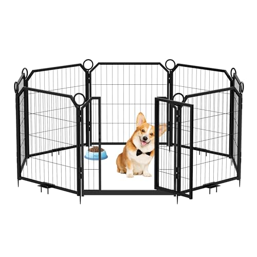 Hunde-Laufstall, tragbar, extra groß, 8 Paneele, 61 cm, höhenverstellbar, mit Tor, perfekt für Welpen und kleine Hunde, einfach zu verstauen, anpassbares Layout für Innenbereich, Hof, Wohnmobil, Hunde-Laufstall, tragbar, extra groß, 8 Paneele, 61 cm, höhenverstellbar, mit Tor, perfekt für Welpen und kleine Hunde, einfach zu verstauen, anpassbares Layout für Innenbereich, Hof, Wohnmobil, von GarveeLife