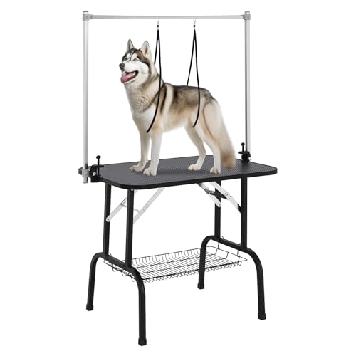 GarveeTech Hundepflegetisch, faltbar, für Hunde zu Hause, mit höhenverstellbaren Armen, Schlaufe, Netzablage, statische Gewichtskapazität, Trimm-Trockentisch für kleine/große Hunde, 117,8 cm GarveeTech Hundepflegetisch, faltbar, für Hunde zu Hause, mit höhenverstellbaren Armen, Schlaufe, Netzablage, statische Gewichtskapazität, Trimm-Trockentisch für kleine/große Hunde, 117,8 cm von GarveeTech