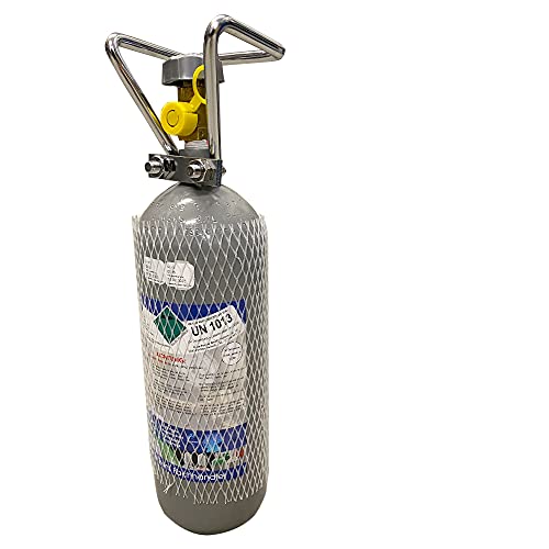 Gase Dopp CO2 2 KG Flasche gefüllt mit Lebensmittel CO2 (E290) Kohlensäureflasche/Kohlendioxid + NEU TÜV 2029 von Gase Dopp