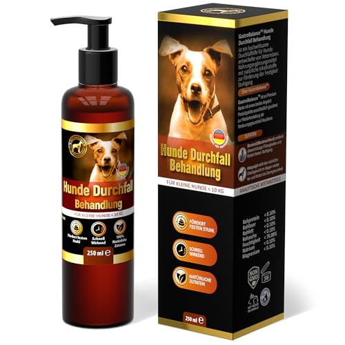 GastroBalance Hund durchfall Stop - Schnell wirkende natürliche Hund durchfall behandlung für kleine Hunde < 10 kg - 250 ML (Deutsch) von GastroBalance
