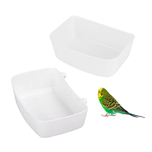 Gativs Vogel Badewanne 2 Stück Vogelbadewanne mit Haken Hängende Vogel Badewanne Vogelfutter Spender Wassernapf Vogelbadehaus Vogelbadekäfig Futternapf Vogel Hängende Vogelfutterhaus Kleiner Feeder von Gativs