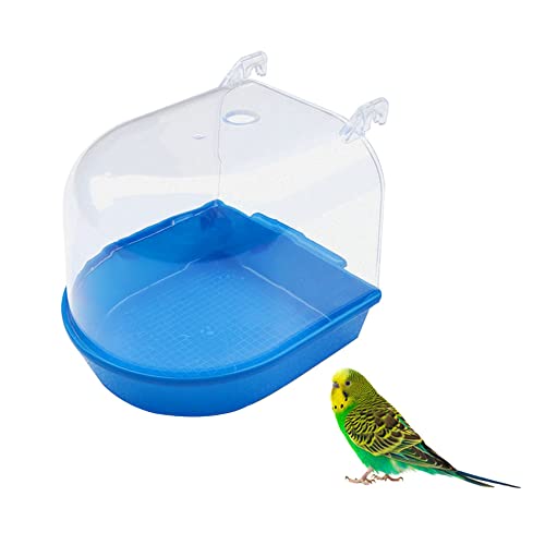 Gativs Vogel Badewanne Vogelkäfig ZubehörBadewanne Badewanne für Sittiche Vogel Badewanne Badehaus Papageien-Badewanne Wasserdusche Transparente Futterautomaten Halter mit Haken Papageien Vogelbäder von Gativs