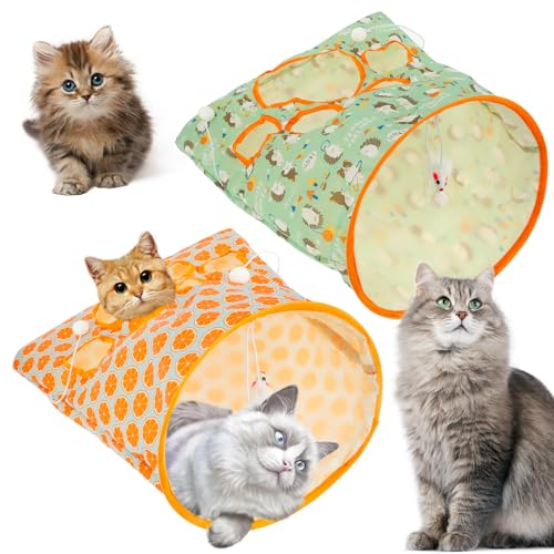 2 Stück Katzentunnel, faltbar, Tasche für Katzentunnel, Spielzeug für Haustiere, Katze mit Ball, Katzenspielzeug Tunnel mit Ton, Katzenspielzeug für Innen Tunnel 2 Stück Katzentunnel, faltbar, Tasche für Katzentunnel, Spielzeug für Haustiere, Katze mit Ball, Katzenspielzeug Tunnel mit Ton, Katzenspielzeug für Innen Tunnel von Gatphy