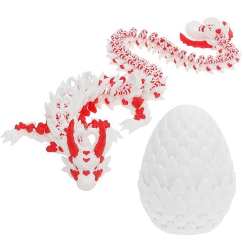 3D Drache Im Ei Gedruckter Drachenei mit Drache Figur Liebesdrache Leuchtende Farben Realistische Texturen Tolles für Brettspieler Sammler Fantasy-Fans Weihnachten Ostern(weiß) von Gatphy