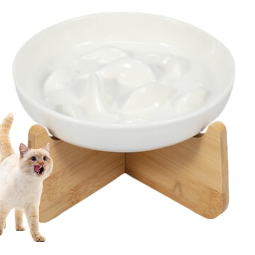 Futternapf, gegen Gefäß, für Katzen, Keramik, gegen Verdauungsstörungen, Fettleibigkeit, für Hunde und Katzen (weiß) von Gatphy