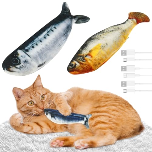 Gatphy Katzenspielzeug Fisch mit Zappelnden, 3er-Pack, Fisch Spielzeug für Alle Rassen, Berührungsaktivierter 3-Flatter-Modus, Sardinen/Makrelenhecht/Gelber Umber 18cm, USB Wiederaufladbar Gatphy Katzenspielzeug Fisch mit Zappelnden, 3er-Pack, Fisch Spielzeug für Alle Rassen, Berührungsaktivierter 3-Flatter-Modus, Sardinen/Makrelenhecht/Gelber Umber 18cm, USB Wiederaufladbar von Gatphy