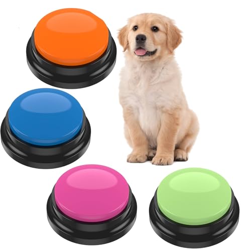 Gatphy Kommunikationsknöpfe für Hunde, Buzzer, registrierbar, Stimme für Hunde, tragbar, Kommunikationsknöpfe, Katze, Hund, zum Trainieren von Kommunikation, für Nachrichtenaufzeichnung (4 Stück) Gatphy Kommunikationsknöpfe für Hunde, Buzzer, registrierbar, Stimme für Hunde, tragbar, Kommunikationsknöpfe, Katze, Hund, zum Trainieren von Kommunikation, für Nachrichtenaufzeichnung (4 Stück) von Gatphy